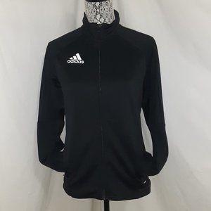 Adidas Climalite Track Jacket Women Size Large Full Zip Black